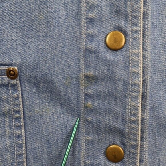 Vintage Hand-Painted Denim Vest Womens 3X Blue Southwest Folk Art Dancing - Picture 7 of 9